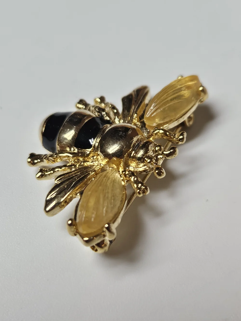 Napier Gold and Black Bee Pin Brooch